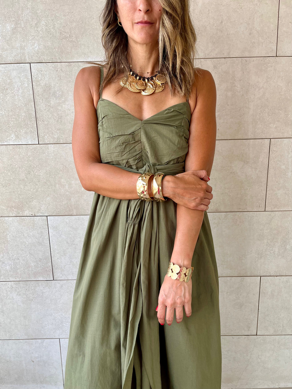 Olive After Sun Poplin Dress