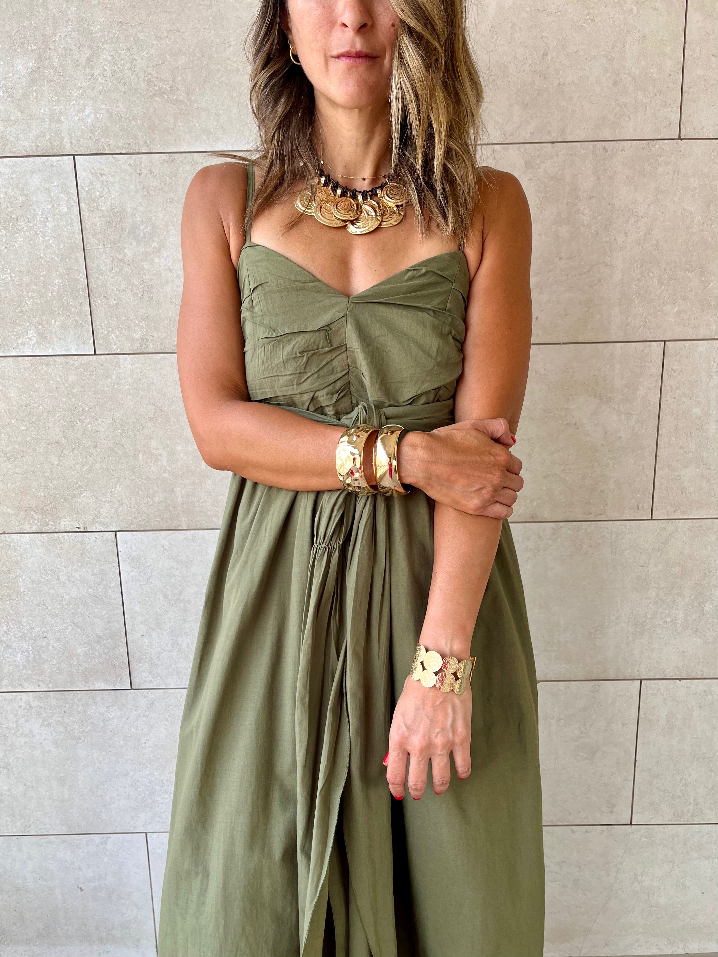 Olive After Sun Poplin Dress