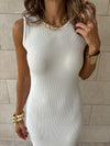 PREORDER White 101 Interknit Long Basic Dress