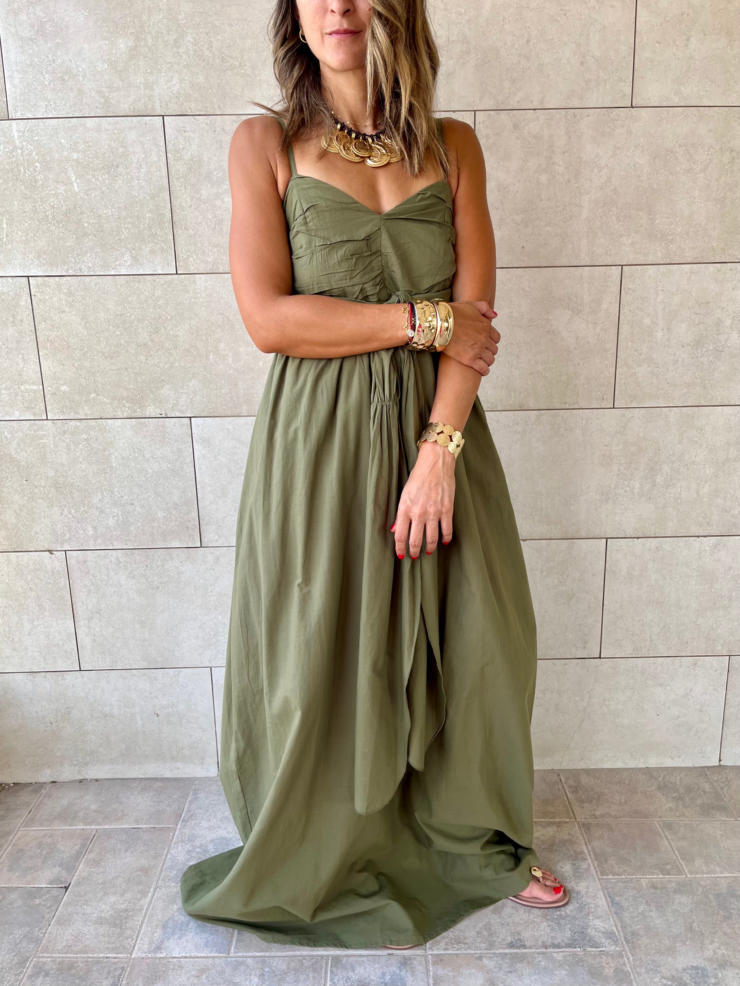 Olive After Sun Poplin Dress