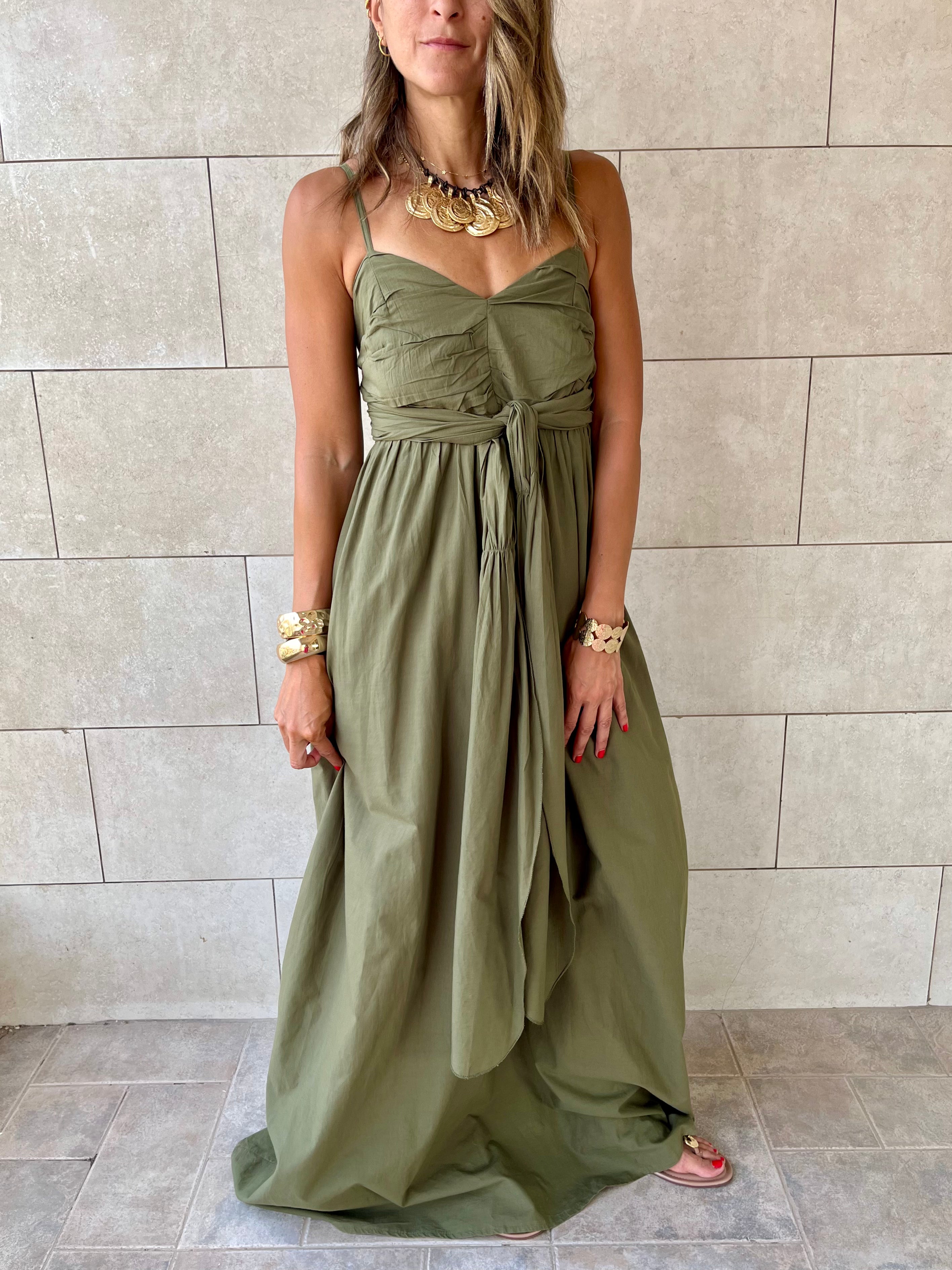 Olive After Sun Poplin Dress