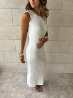 White 101 Interknit Long Basic Dress