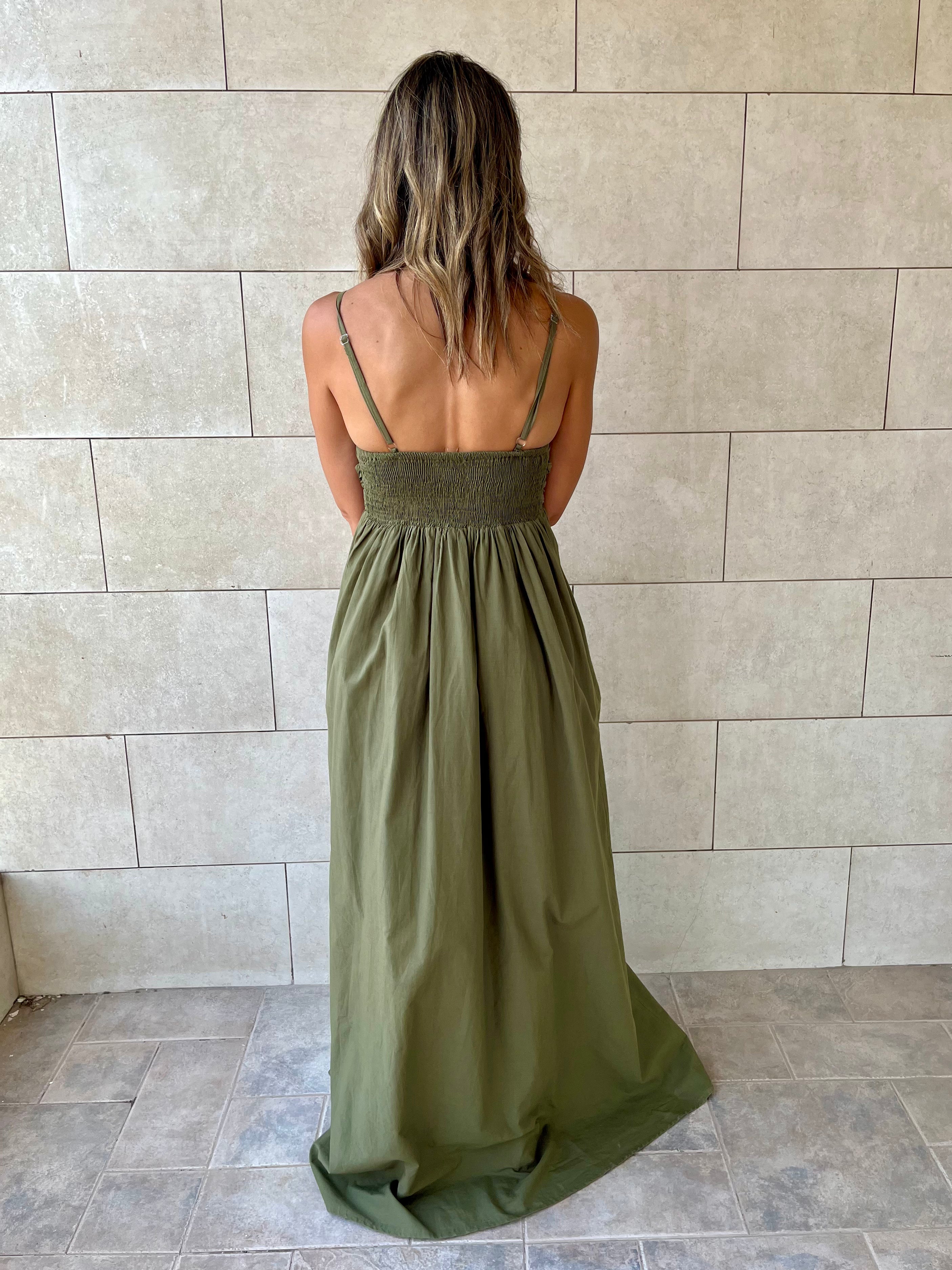 Olive After Sun Poplin Dress