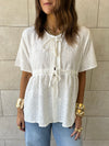 White Romantic Eyelet Shirt Top
