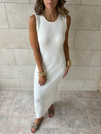 White 101 Interknit Long Basic Dress