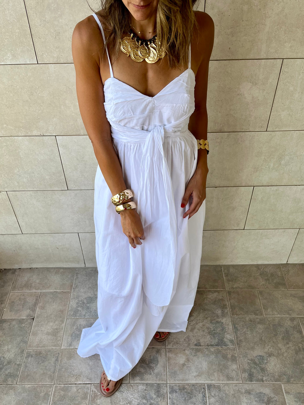 White After Sun Poplin Dress