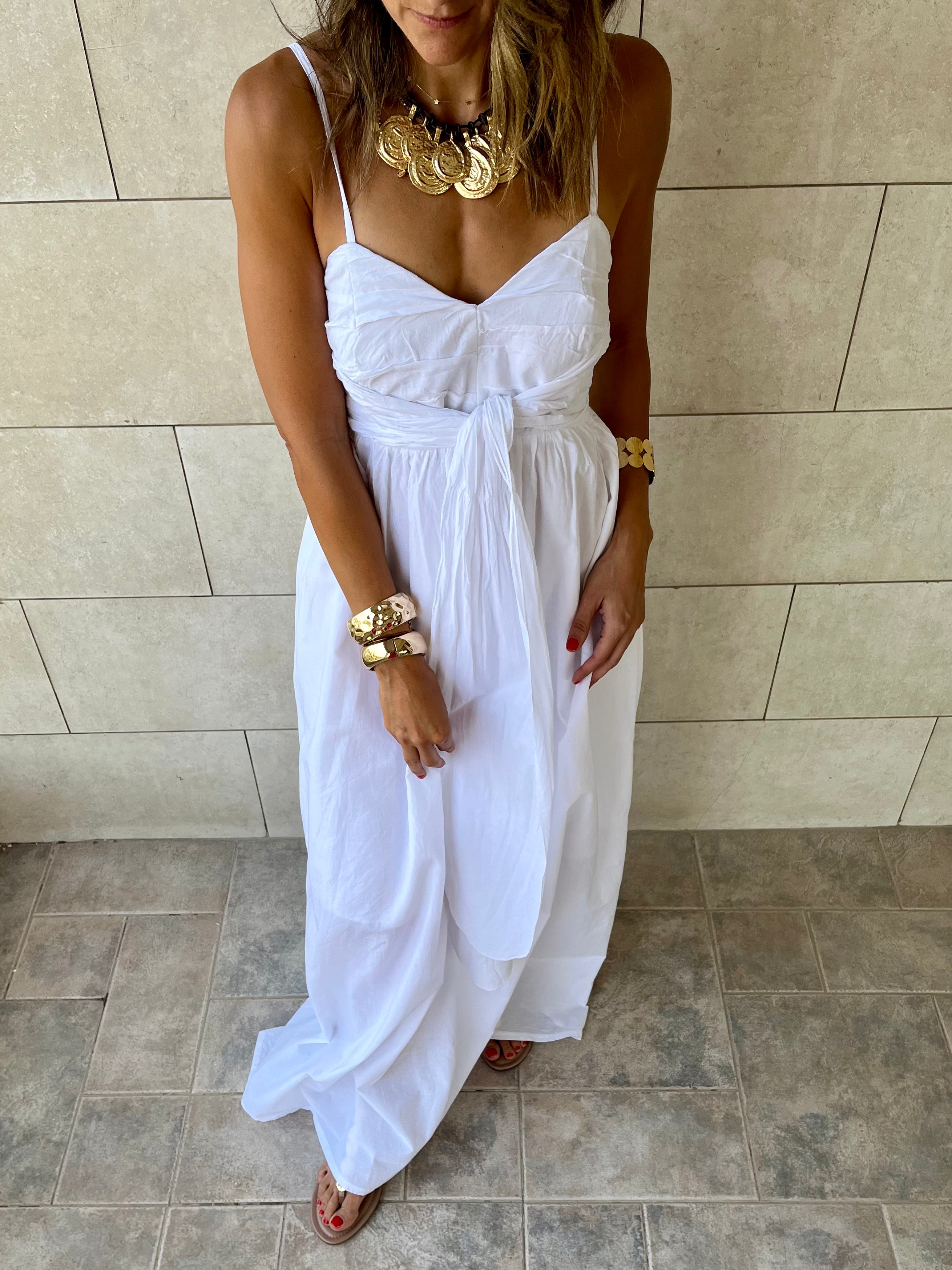 White After Sun Poplin Dress