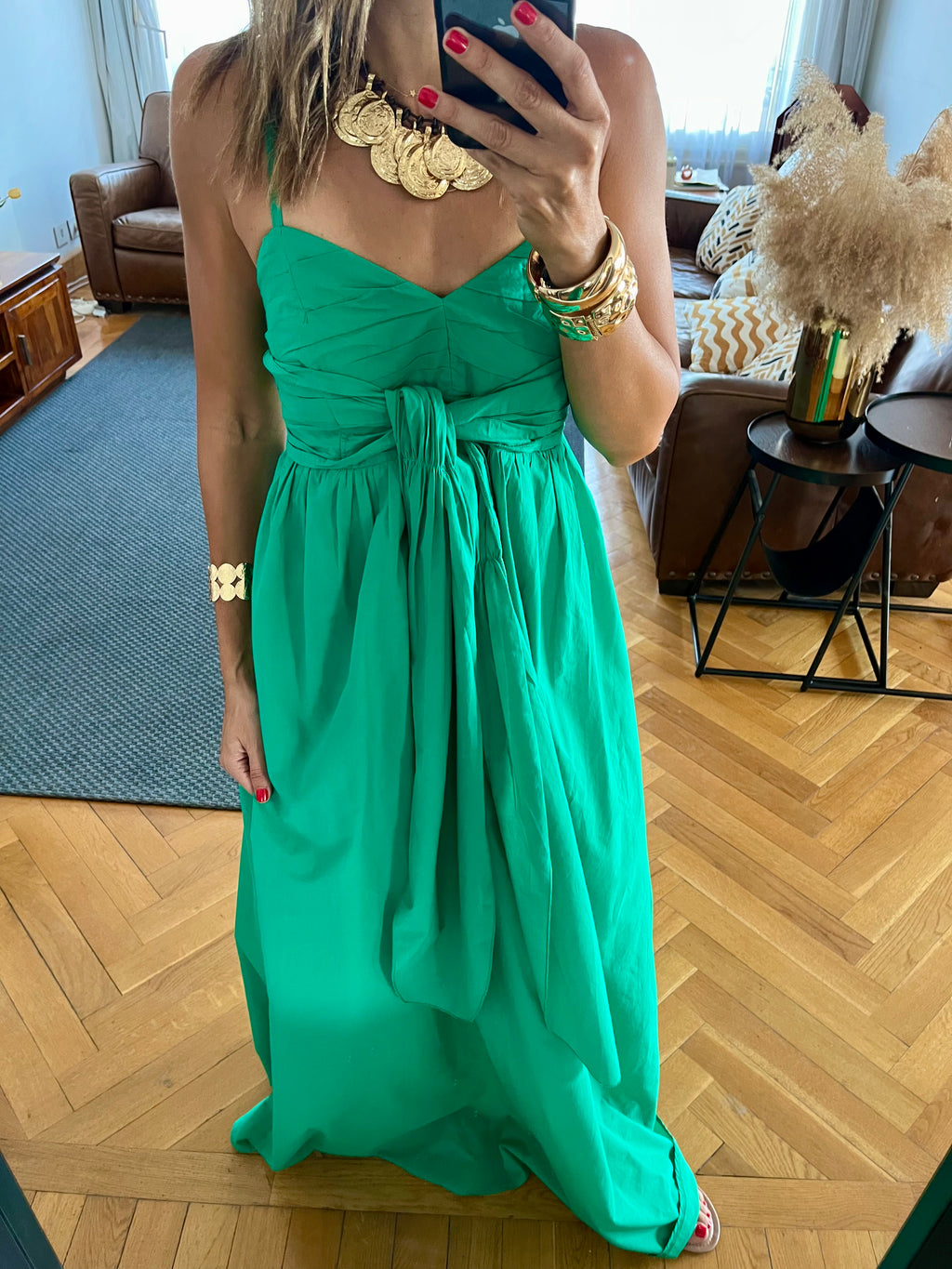 Green After Sun Poplin Dress