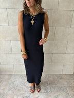 Black 101 Interknit Long Basic Dress