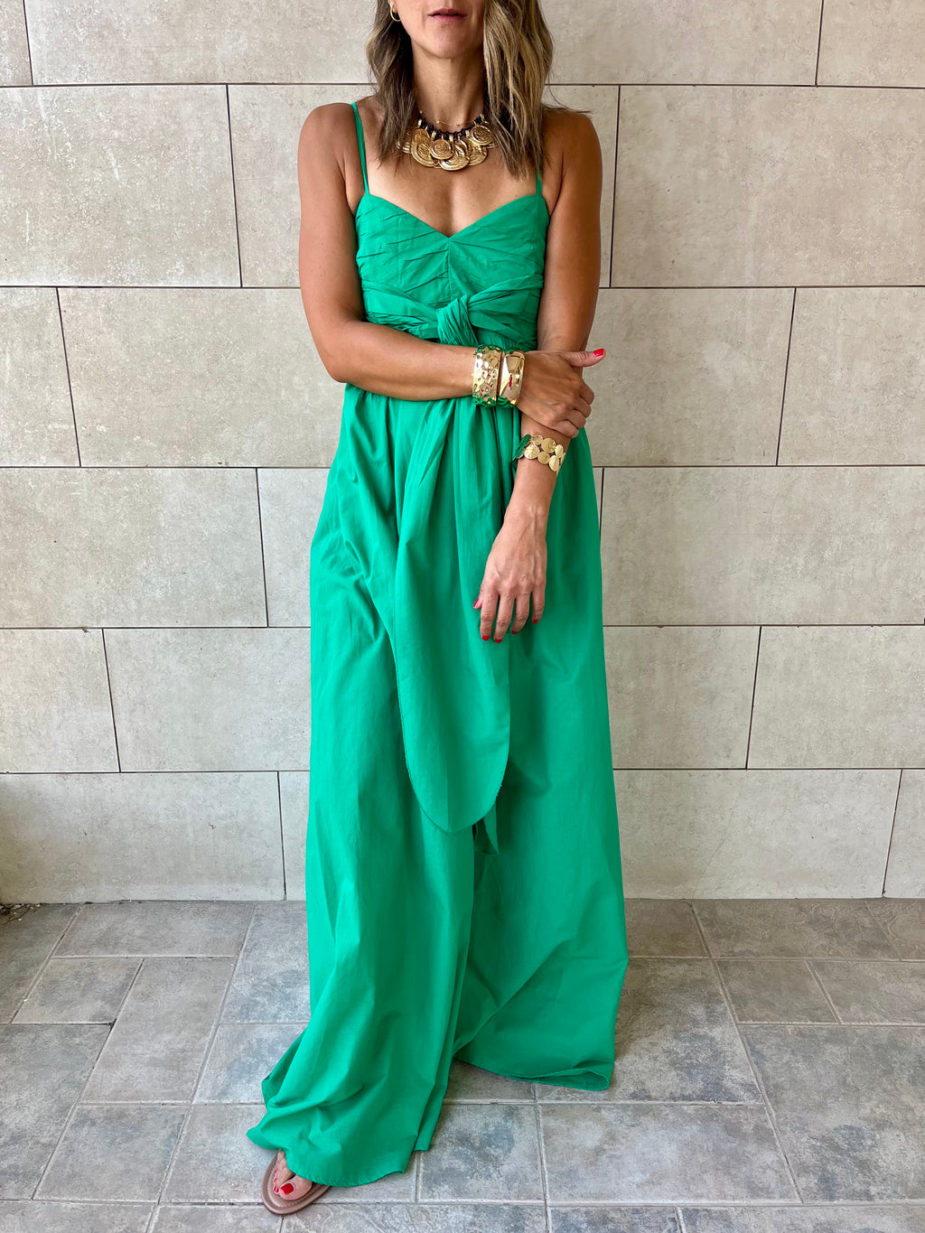 Green After Sun Poplin Dress