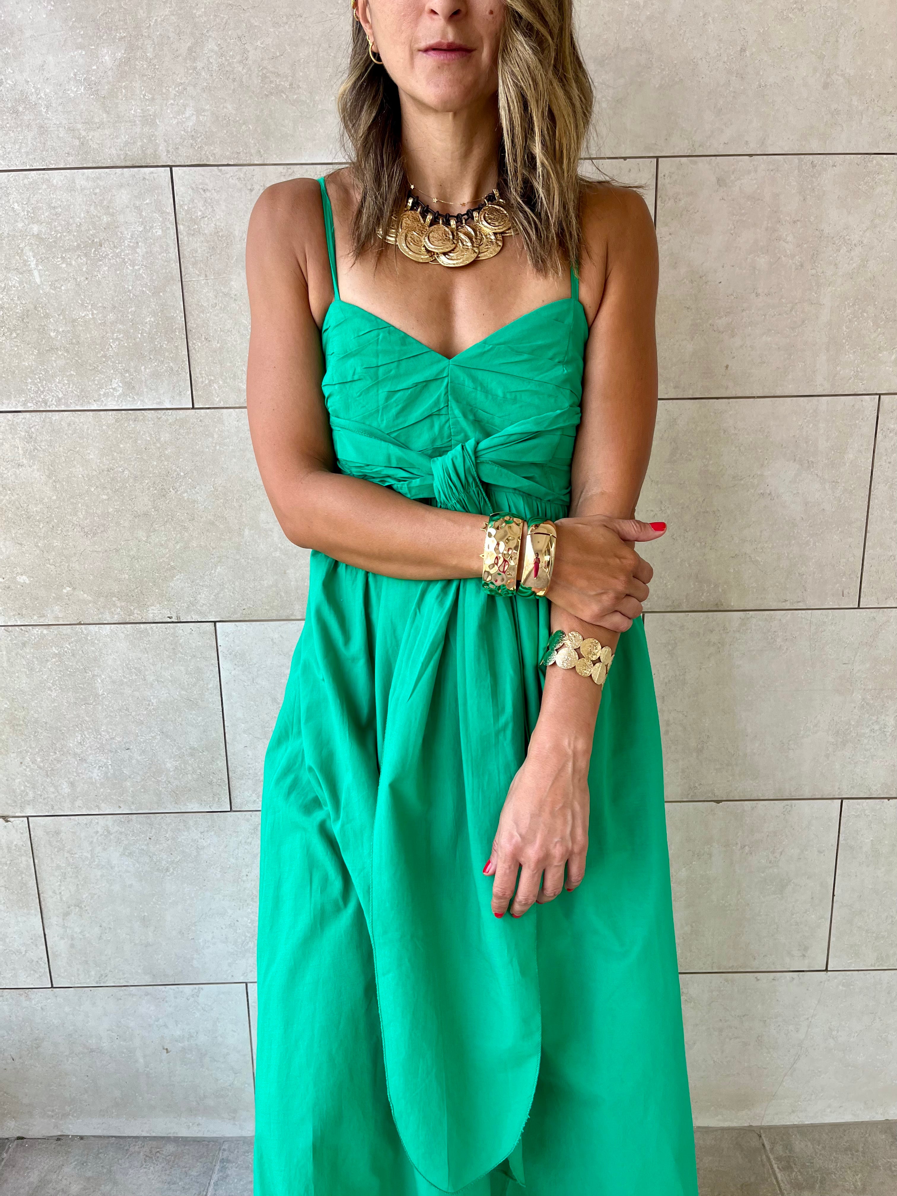 Green After Sun Poplin Dress