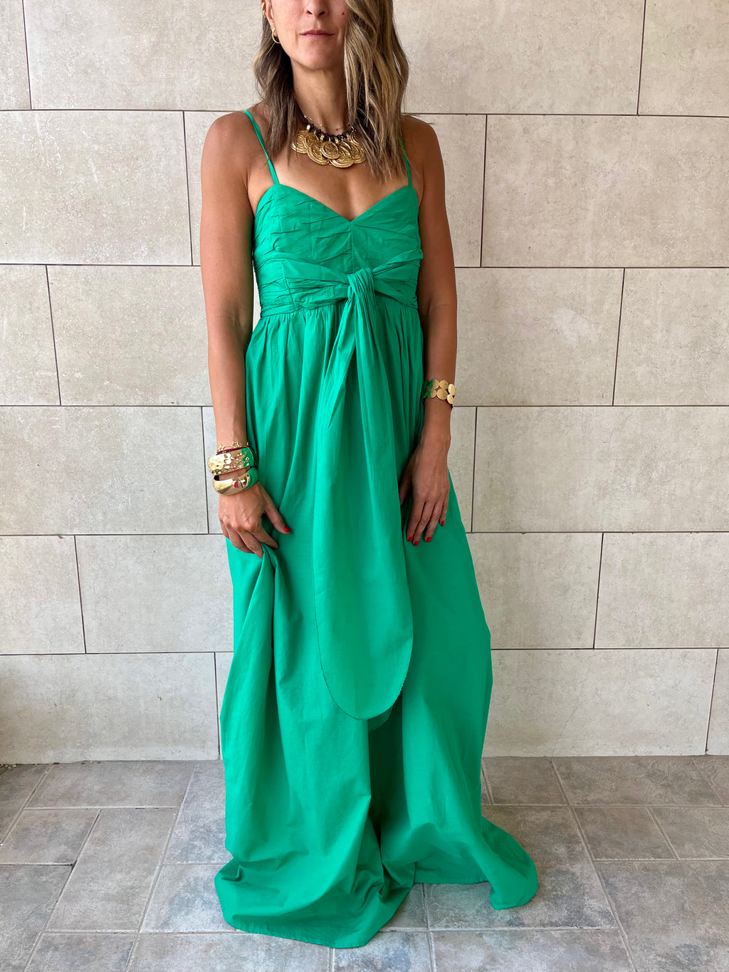 Green After Sun Poplin Dress