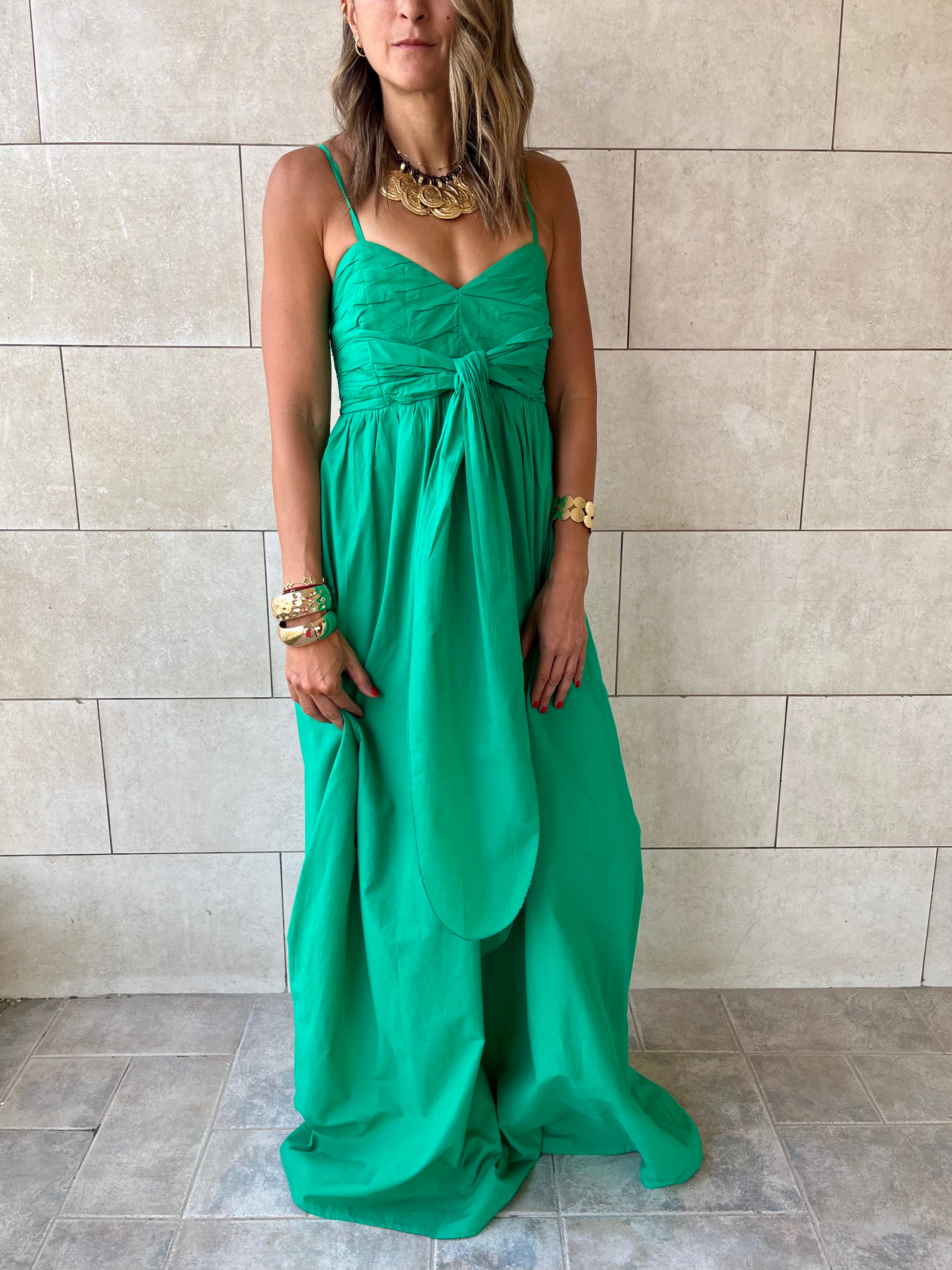 Green After Sun Poplin Dress