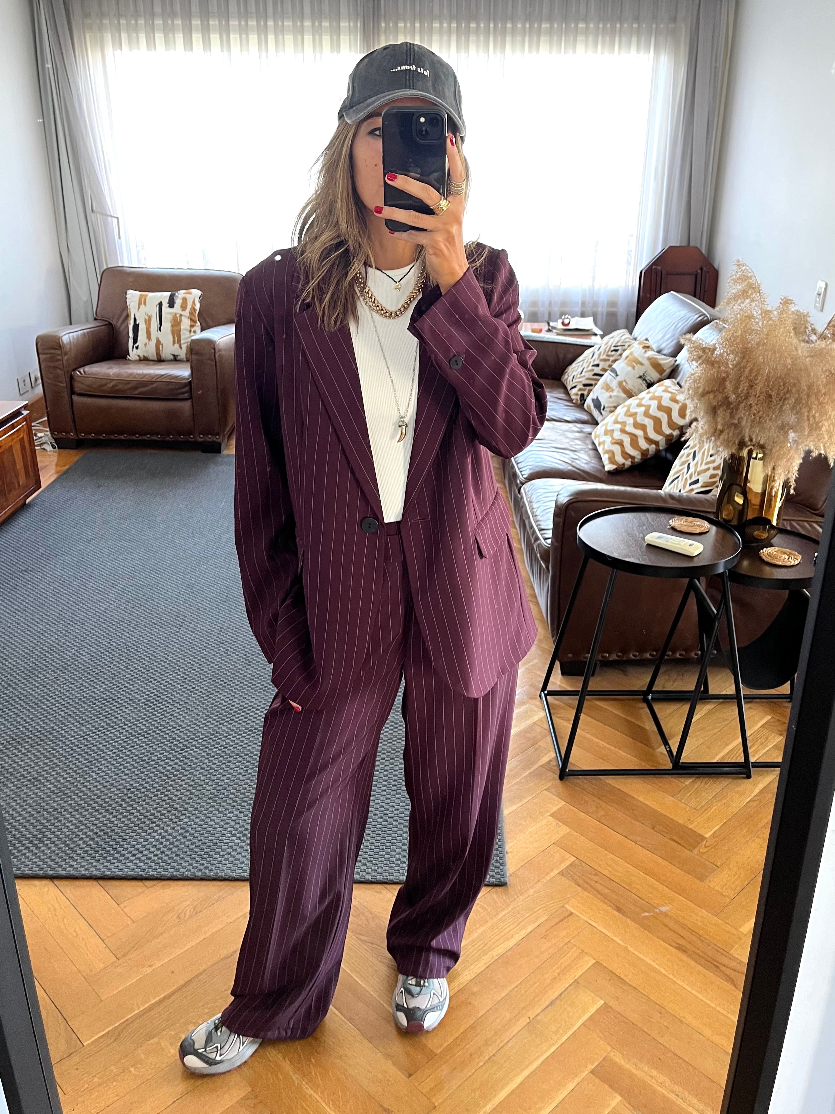 Plum Striped Blazer