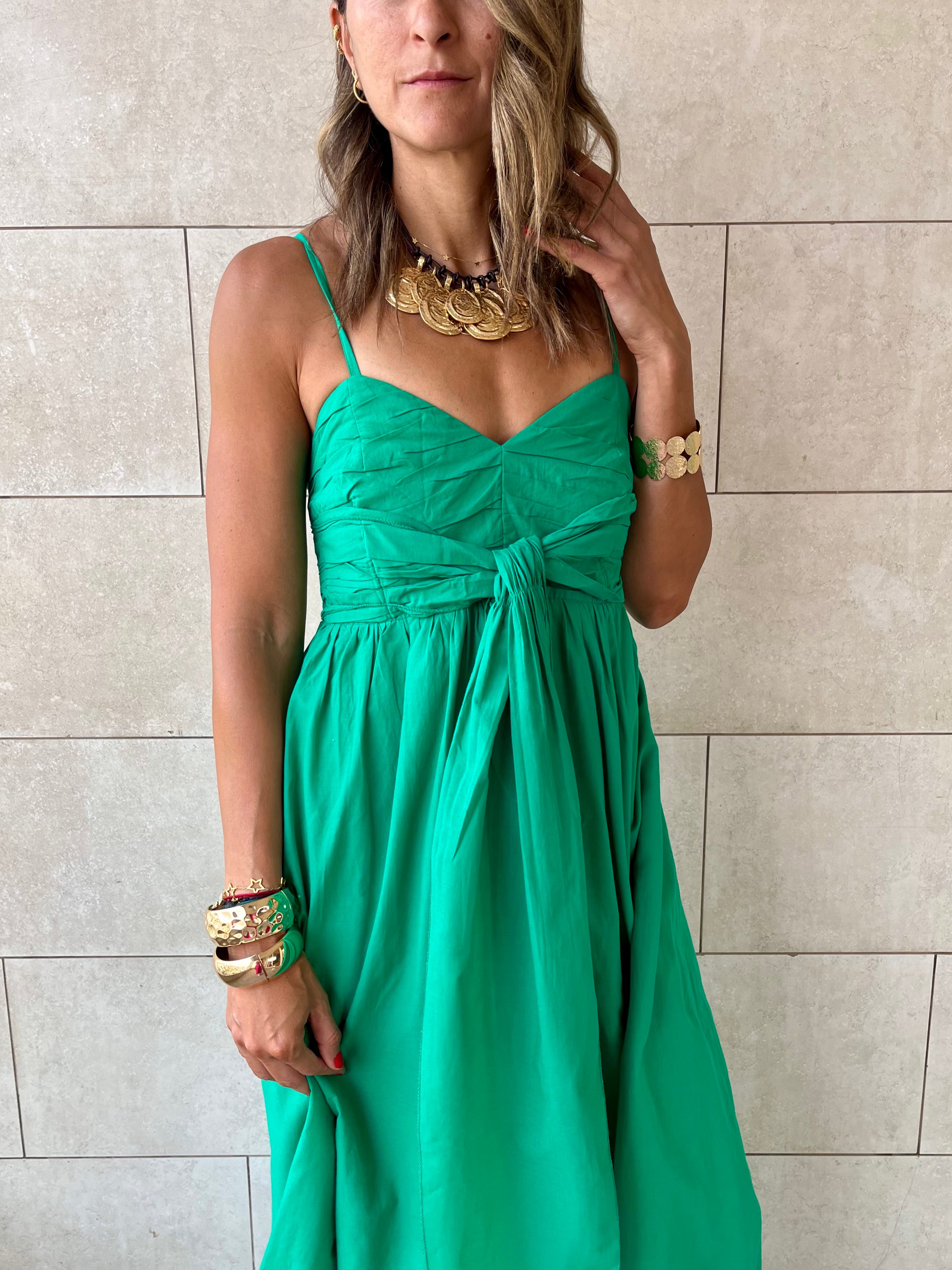 Green After Sun Poplin Dress