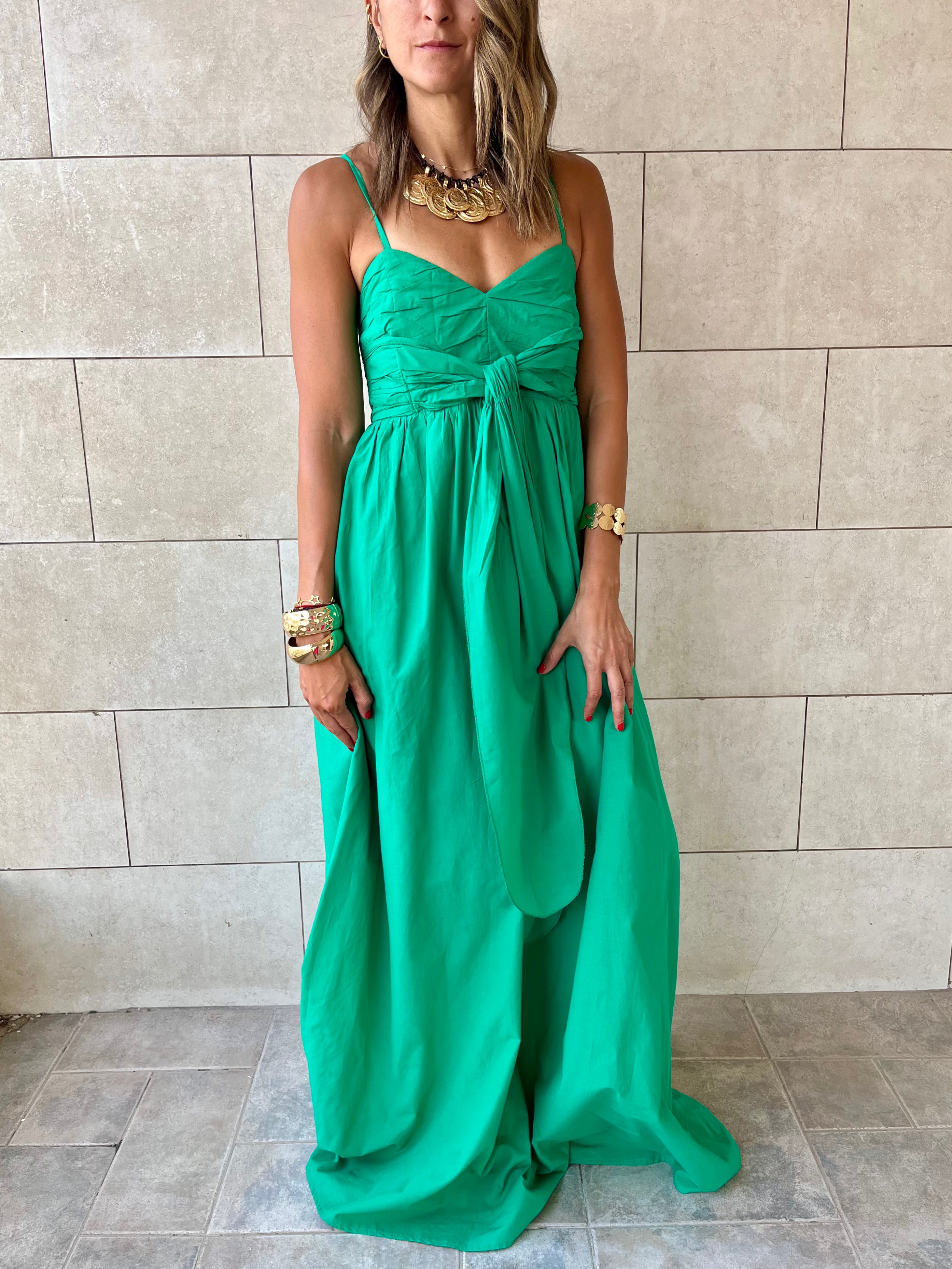 Green After Sun Poplin Dress