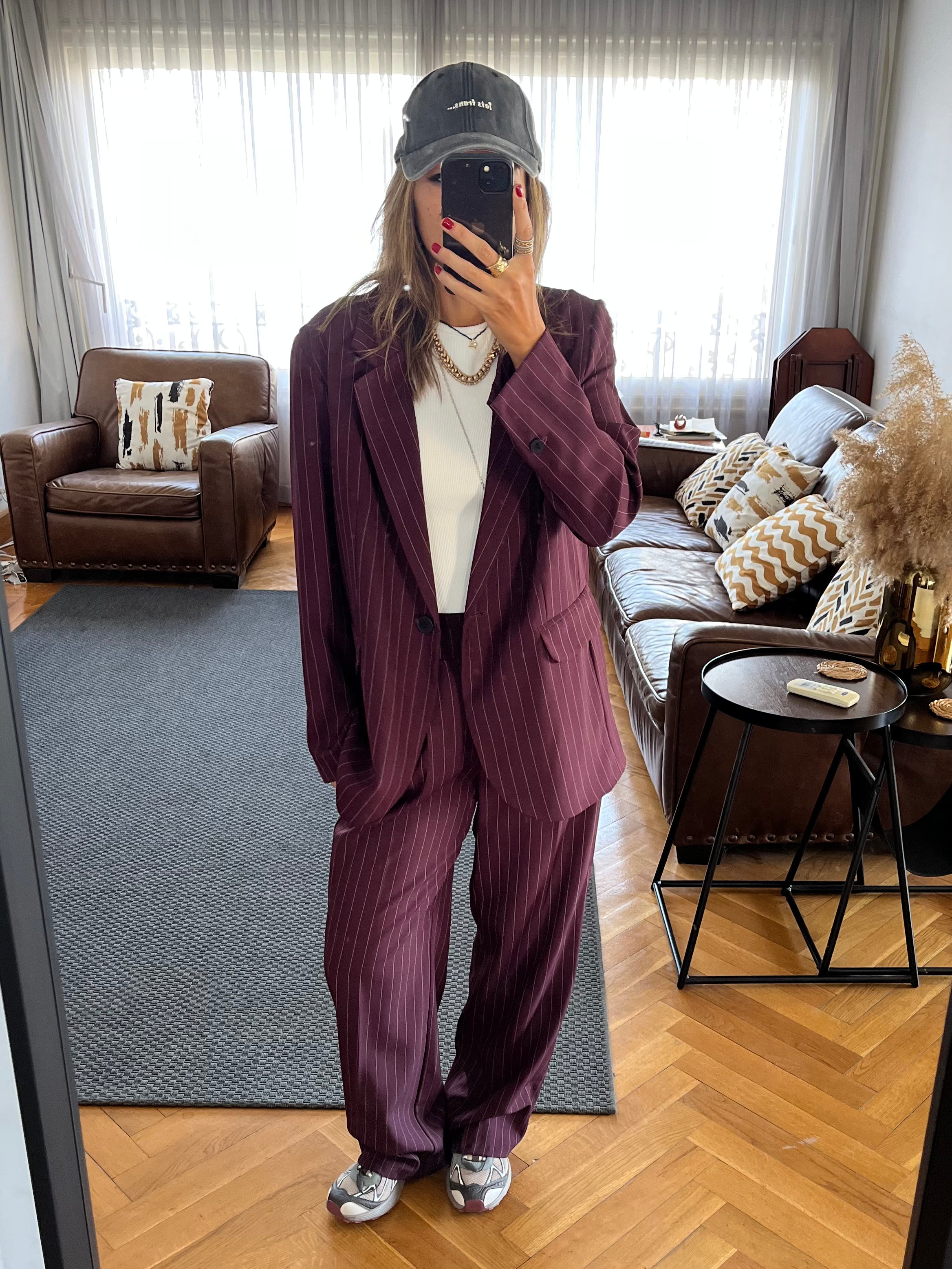 Plum Striped Blazer