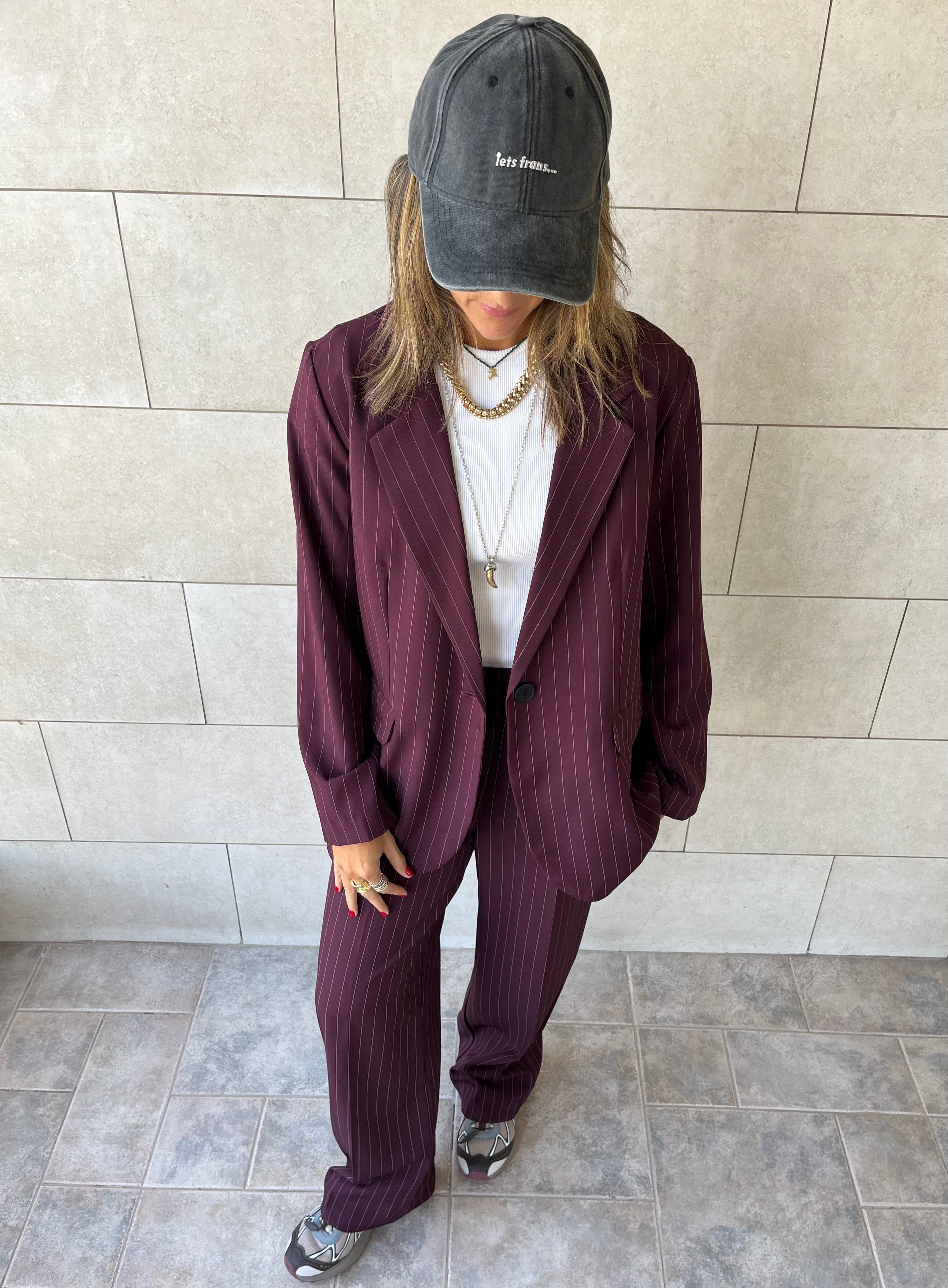 Plum Striped Blazer