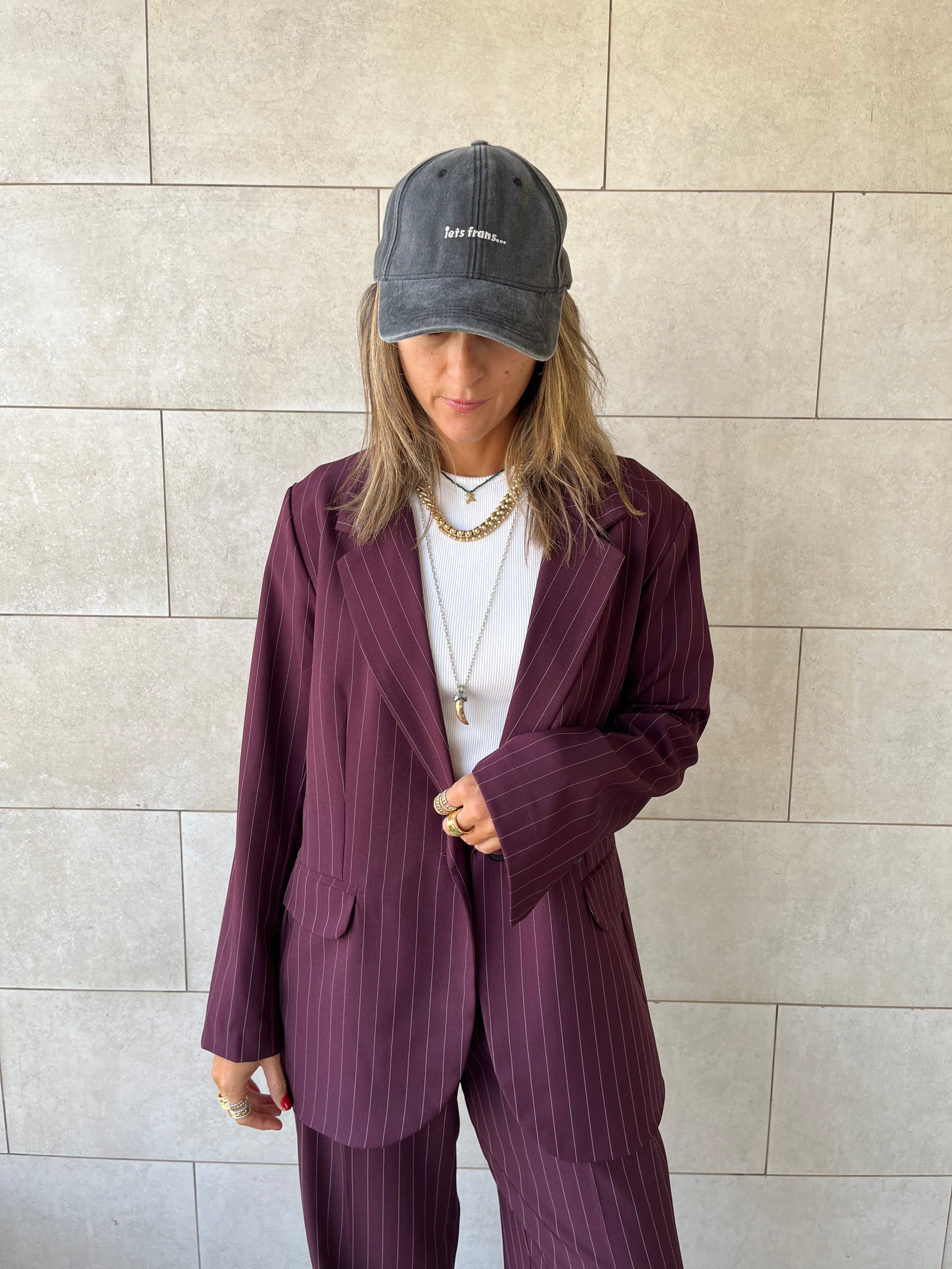 Plum Striped Blazer