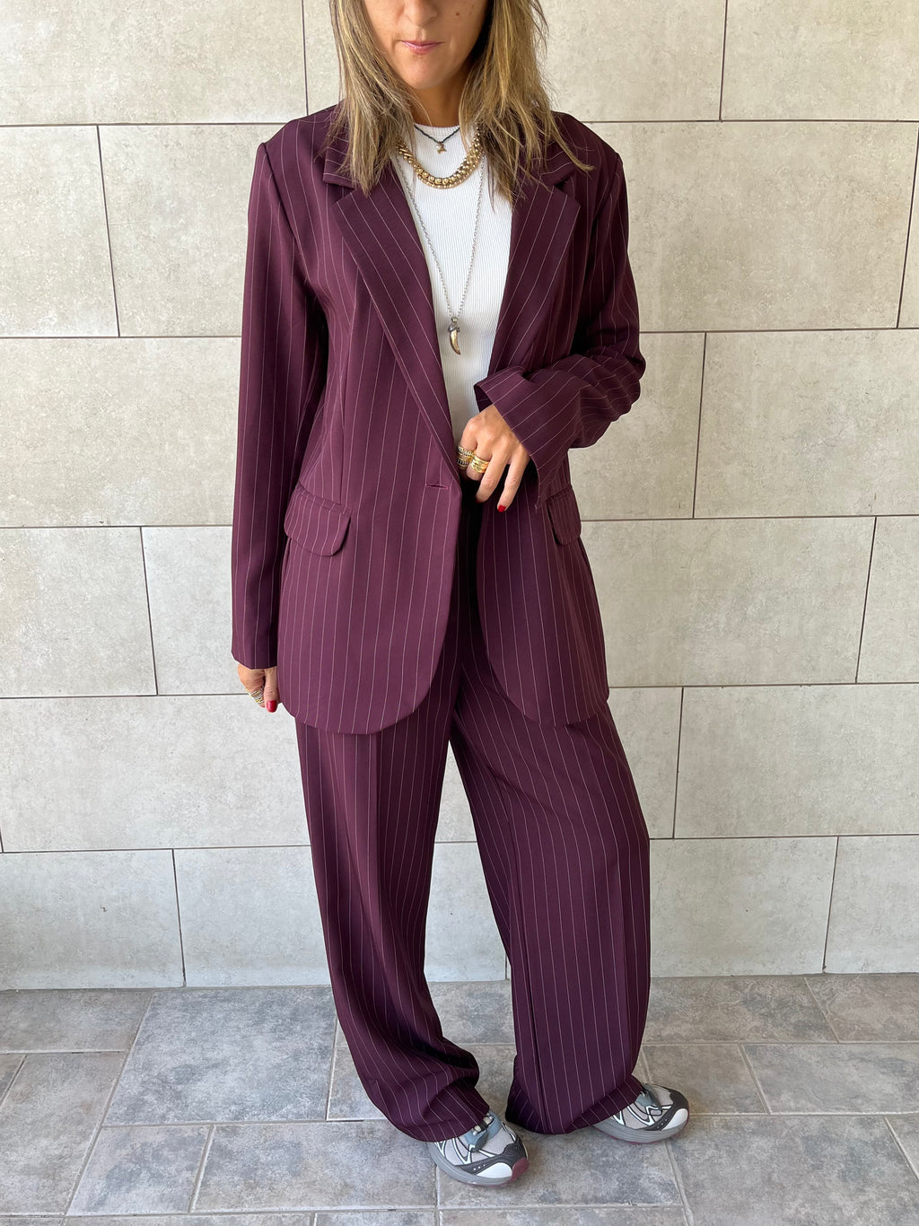 Plum Striped Blazer