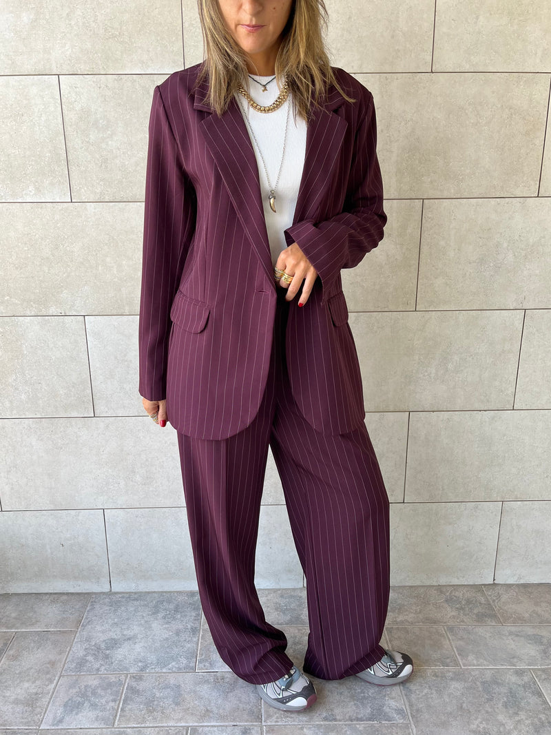 Plum Striped Blazer