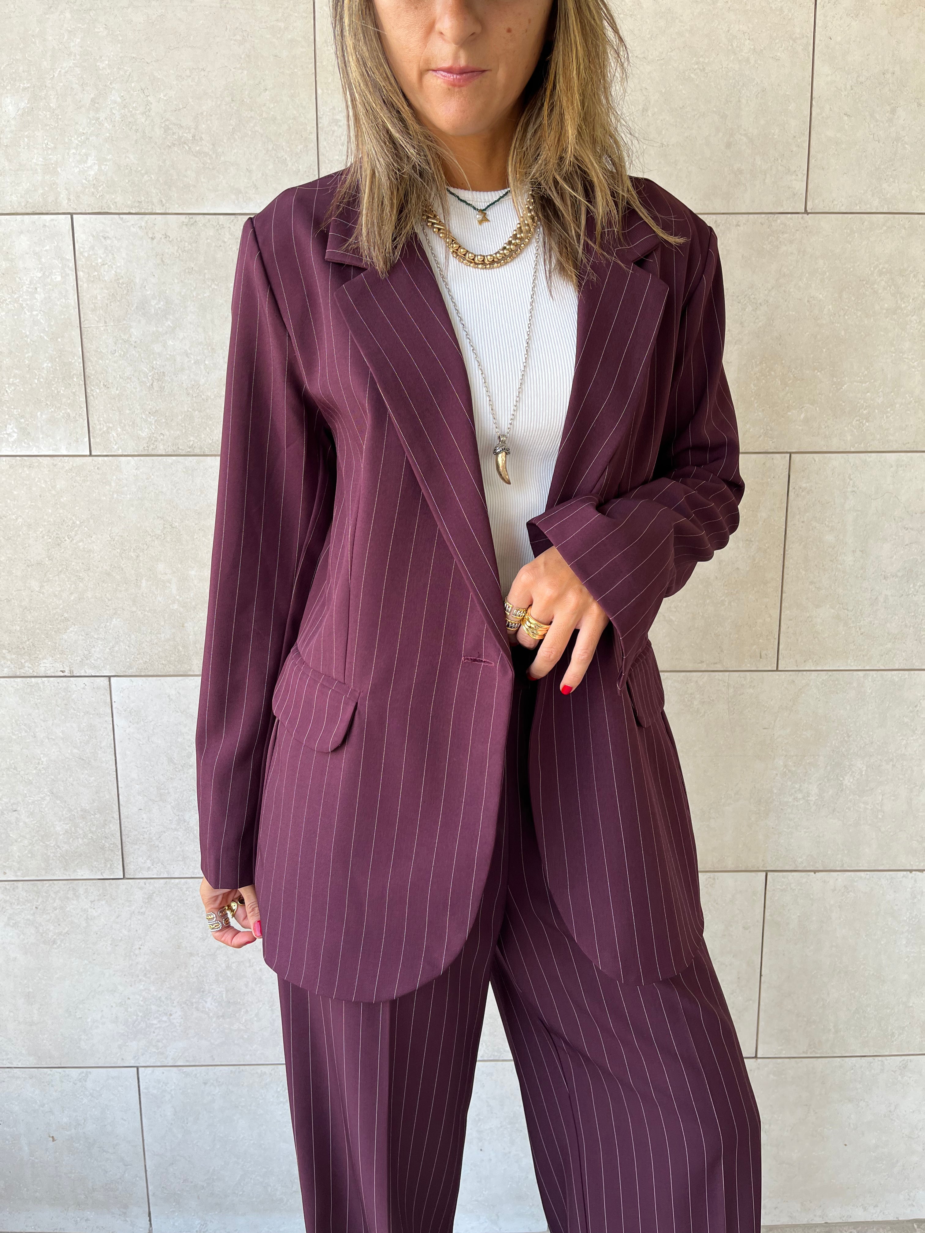 Plum Striped Blazer