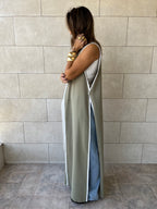 Olive Longline Tie Vest