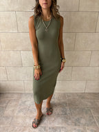 Olive 99 Interknit Basic Dress