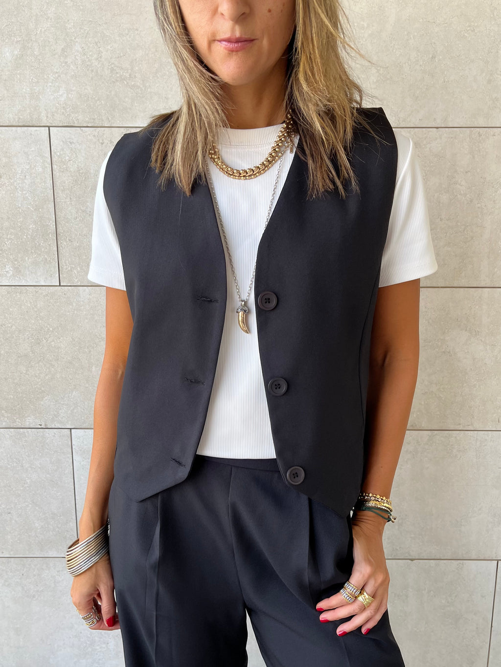 Black Frillu Signature Vest