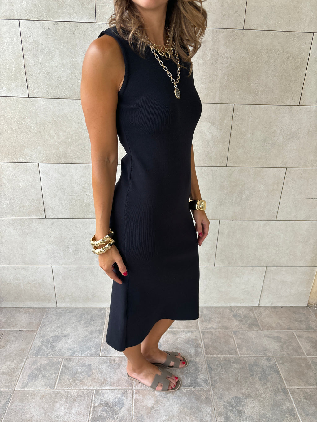 Black 99 Interknit Basic Dress