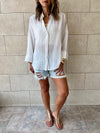 White Basic Chiffon Essential Shirt