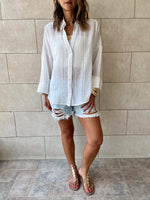 White Basic Chiffon Essential Shirt