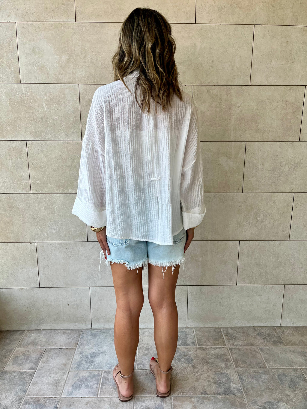 White Basic Chiffon Essential Shirt