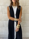 Black Longline Tie Vest