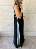 Black Longline Tie Vest