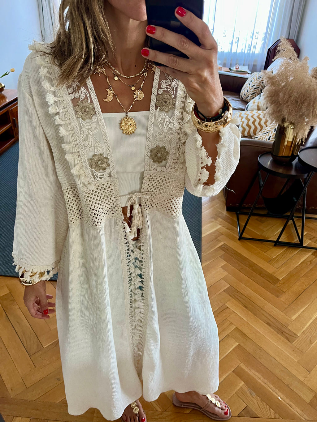 Beige Limited Edition Linen Kimono