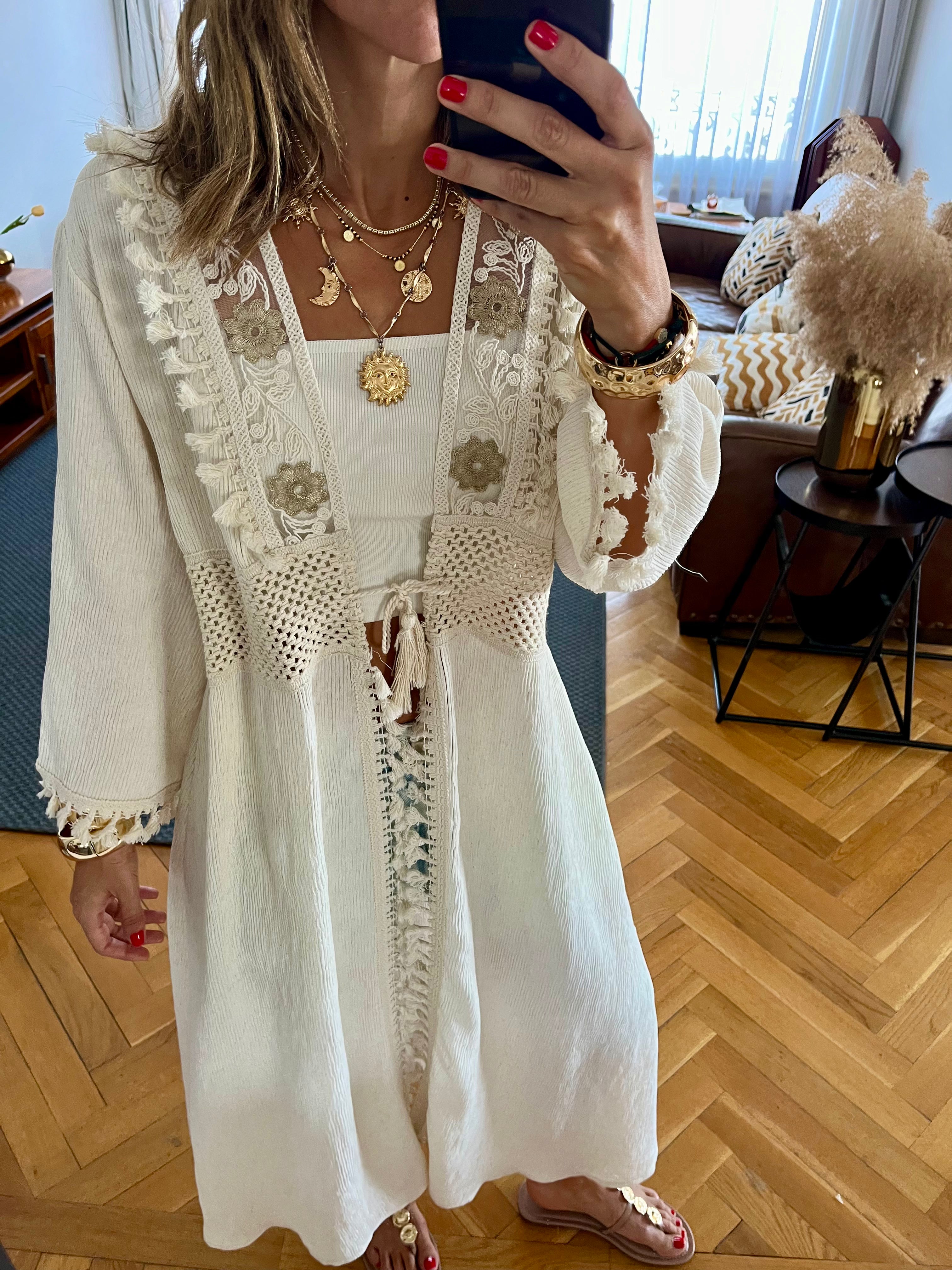 Beige Limited Edition Linen Kimono