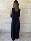 Black Longline Tie Vest