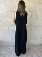 Black Longline Tie Vest