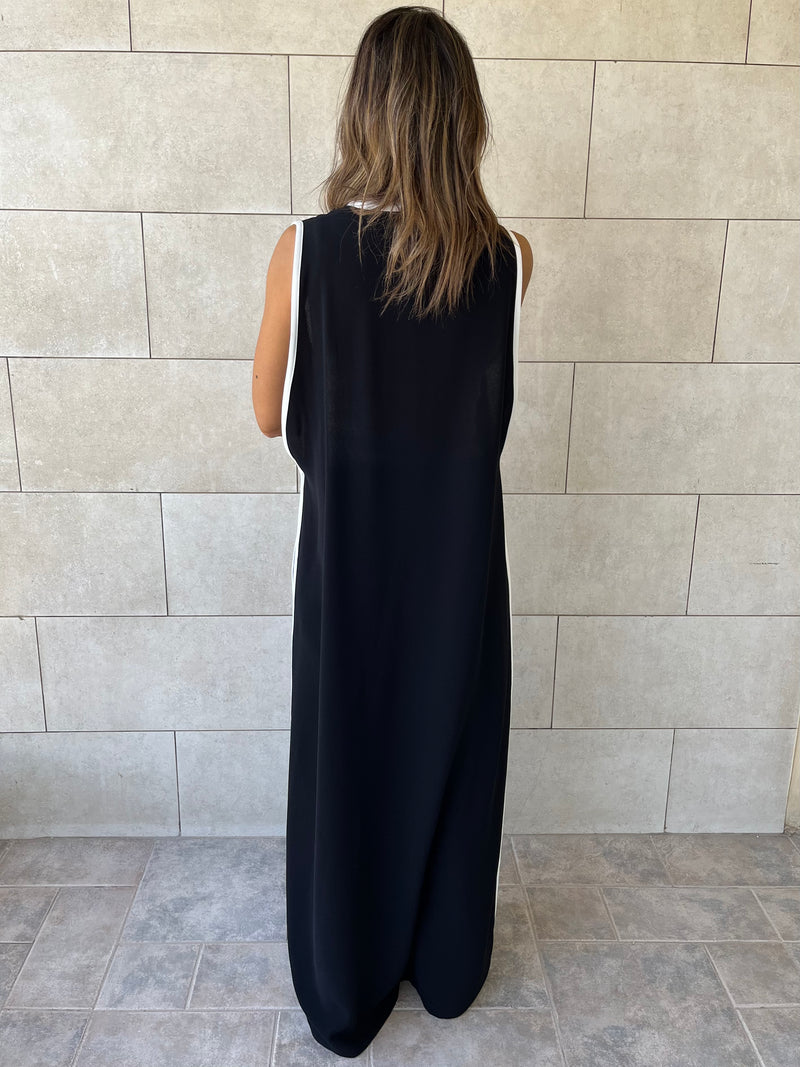 Black Longline Tie Vest