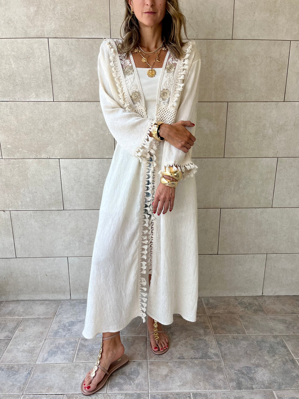 Beige Limited Edition Linen Kimono