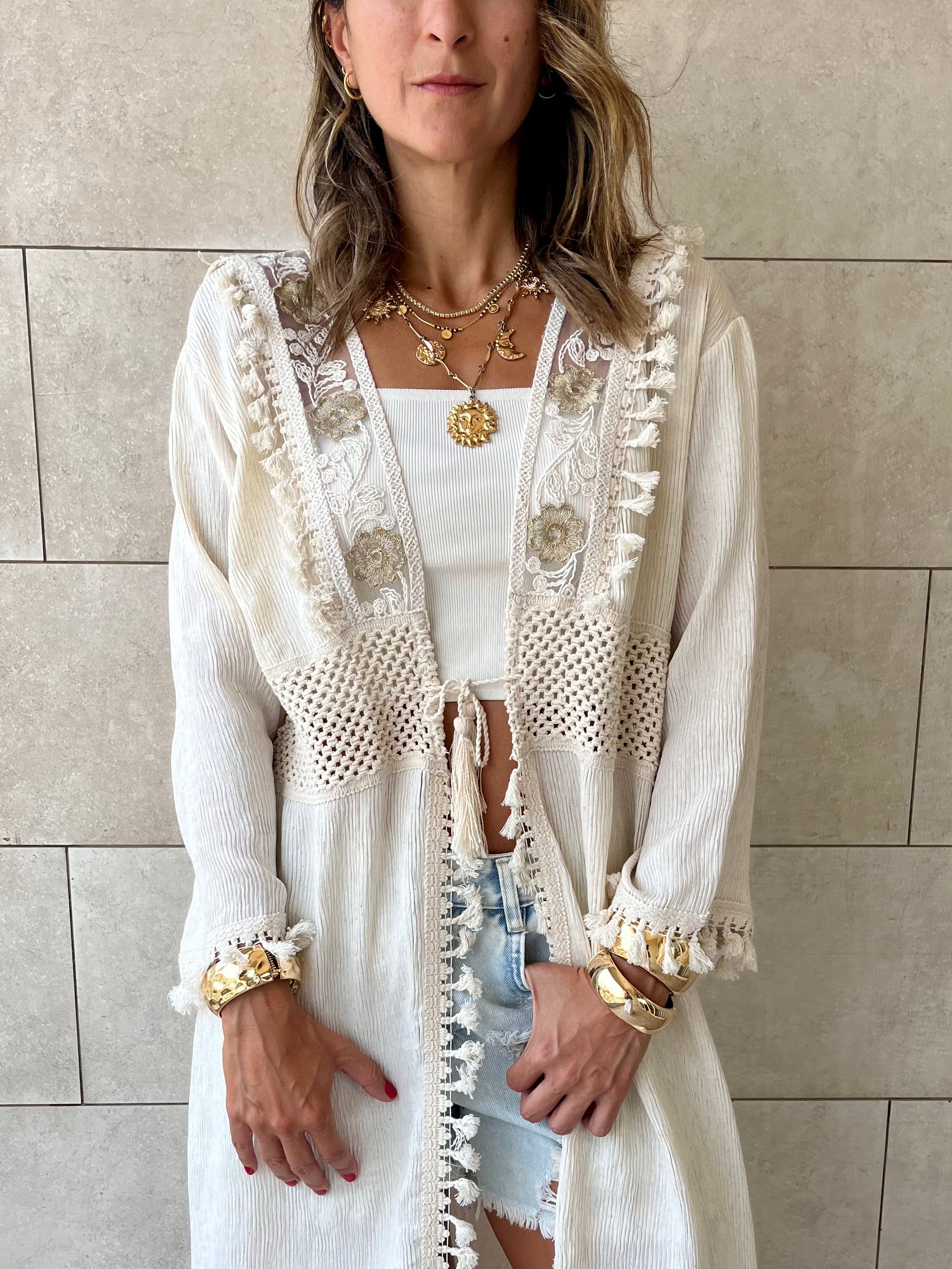 Beige Limited Edition Linen Kimono