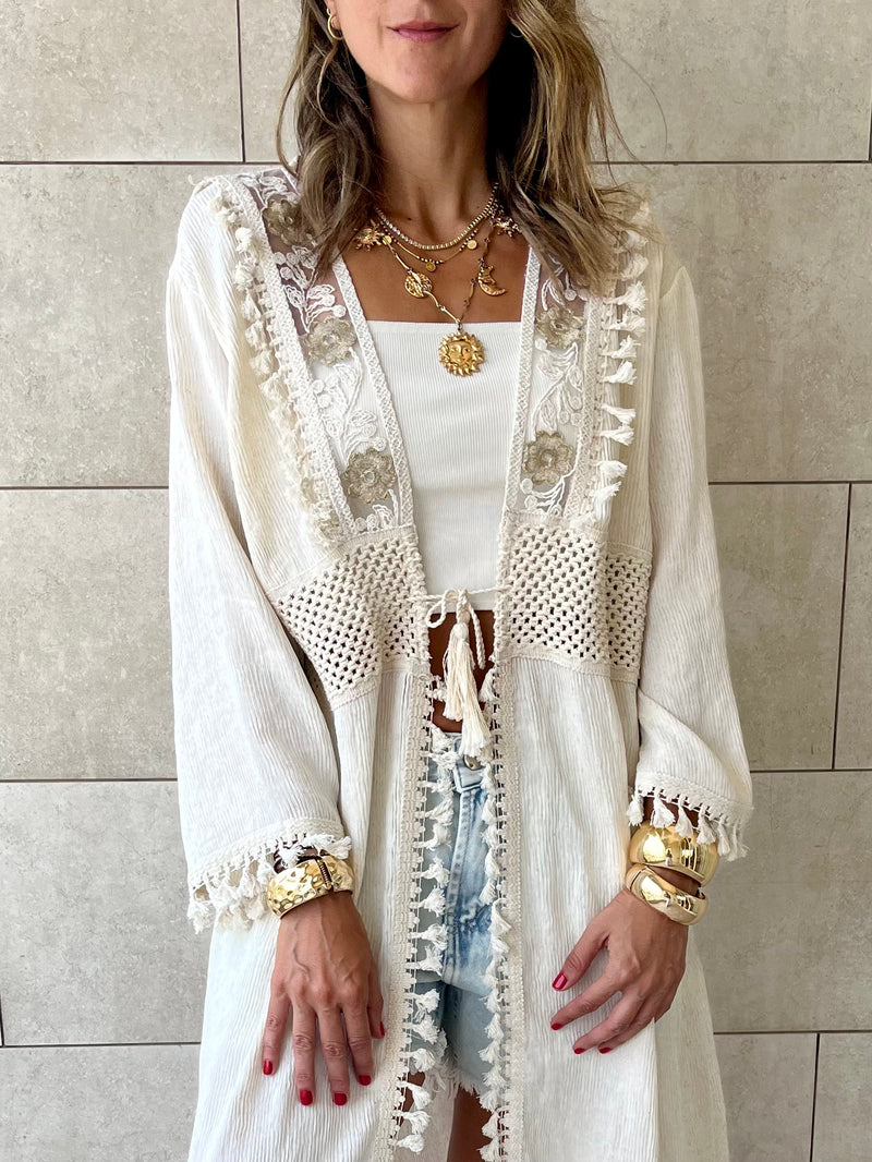 Beige Limited Edition Linen Kimono