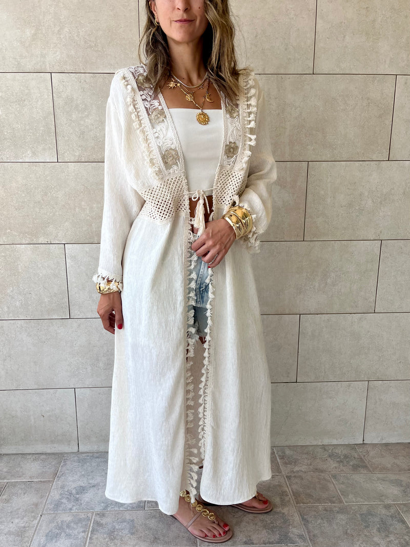Beige Limited Edition Linen Kimono