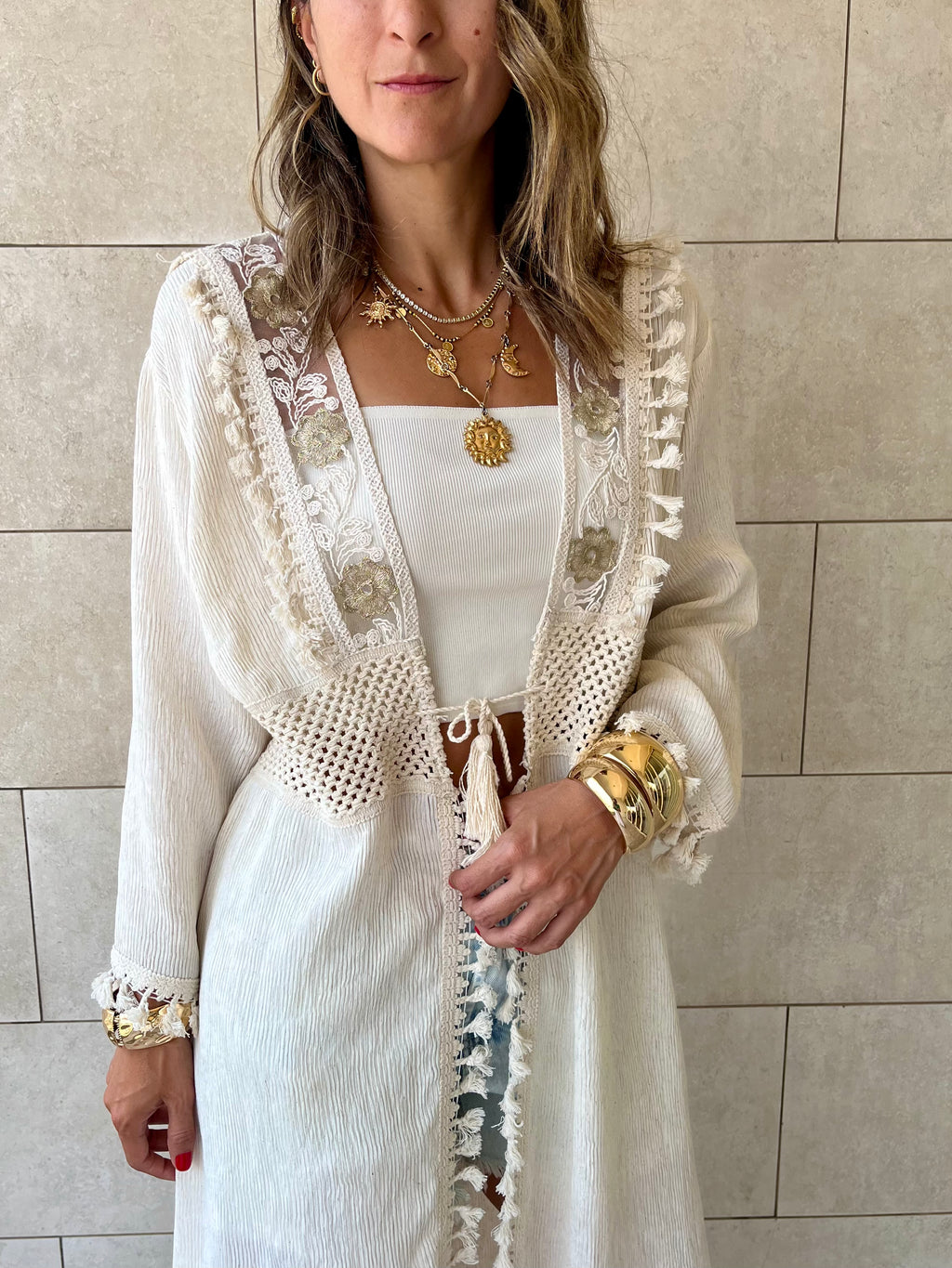 Beige Limited Edition Linen Kimono