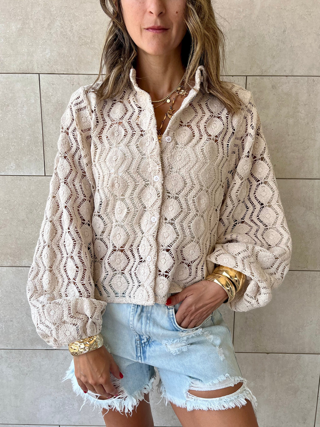 Beige Limited Edition Detailed Shirt