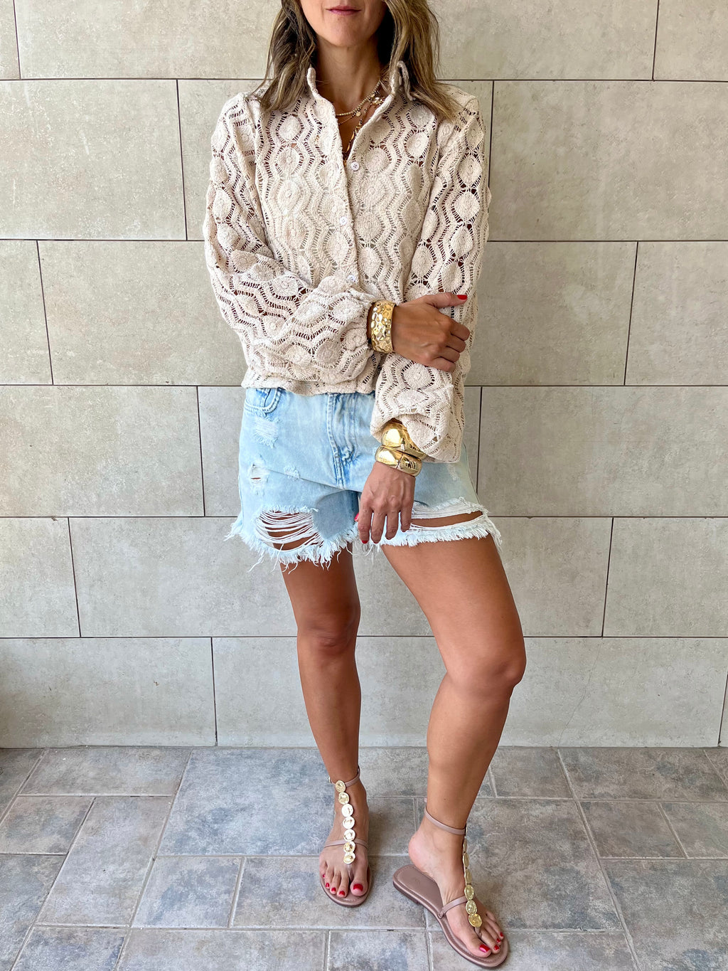 Beige Limited Edition Detailed Shirt