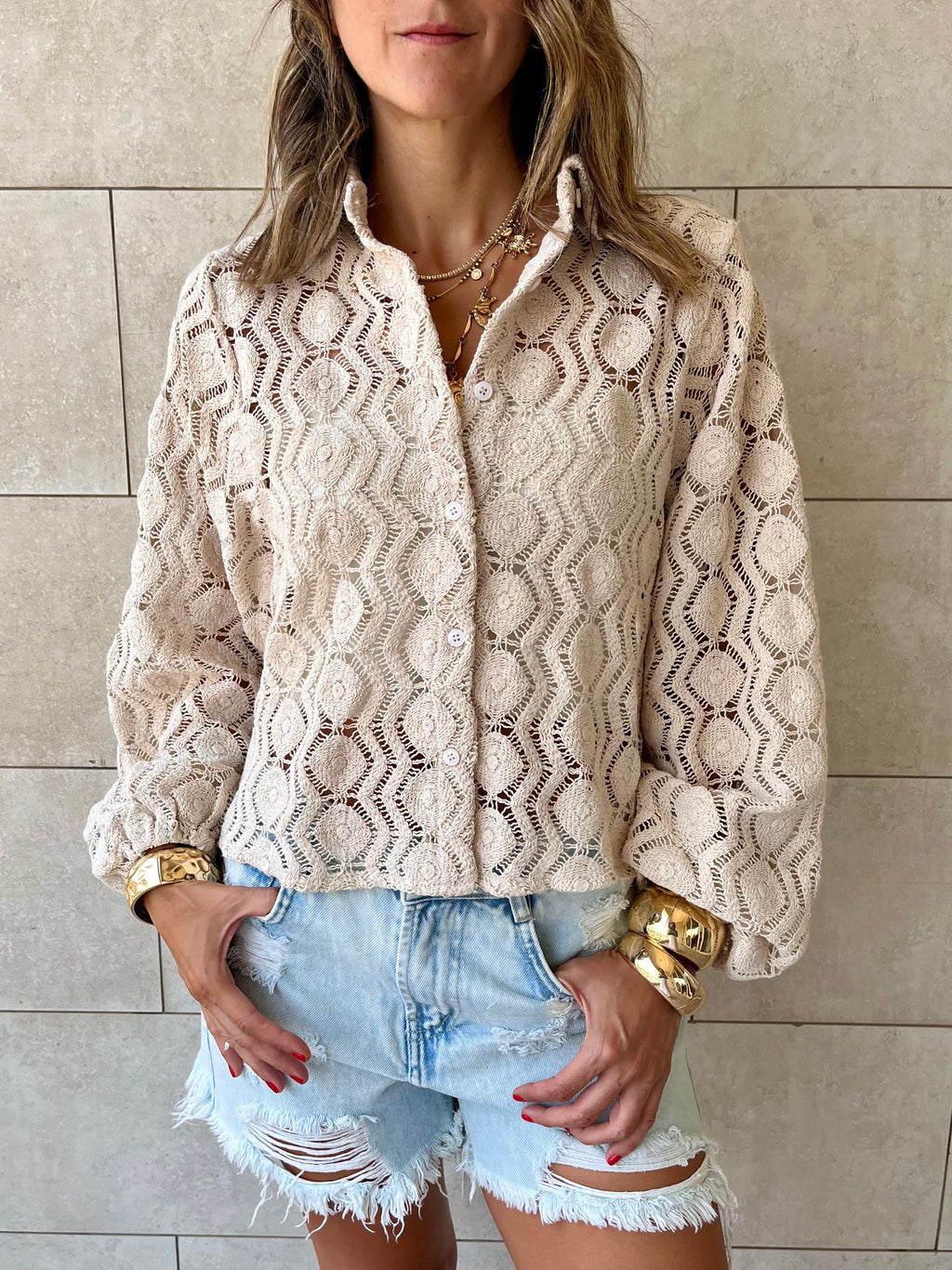 Beige Limited Edition Detailed Shirt