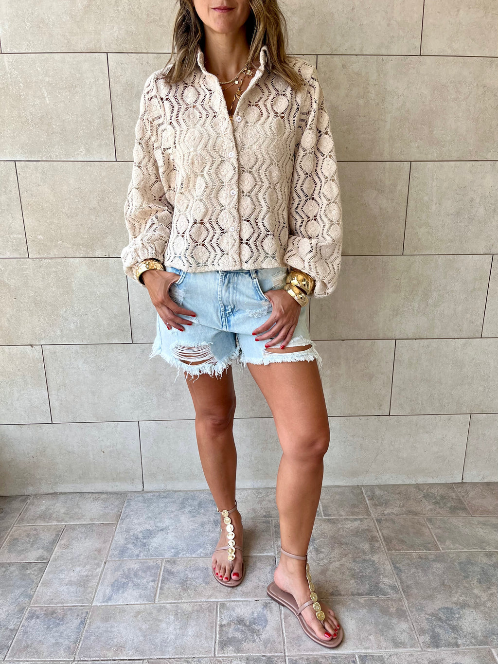 Beige Limited Edition Detailed Shirt