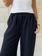 Black Elastic Working Pants
